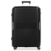 Mala de Viagem Grande 32 Kg Polipropileno 4 Rodas Malta Preta