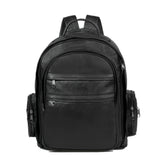Mochila Masculina Grande Executiva de Couro Abufalado para Notebook Preta