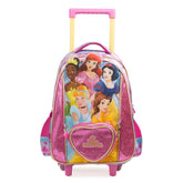 Mochila de Rodinha Infantil Feminina Princesas Rosa