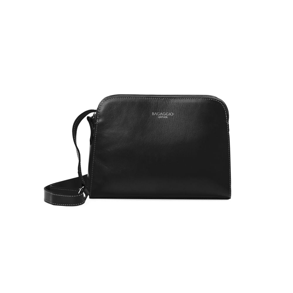 Bolsa Feminina Transversal Média Premium Couro Soft Preta