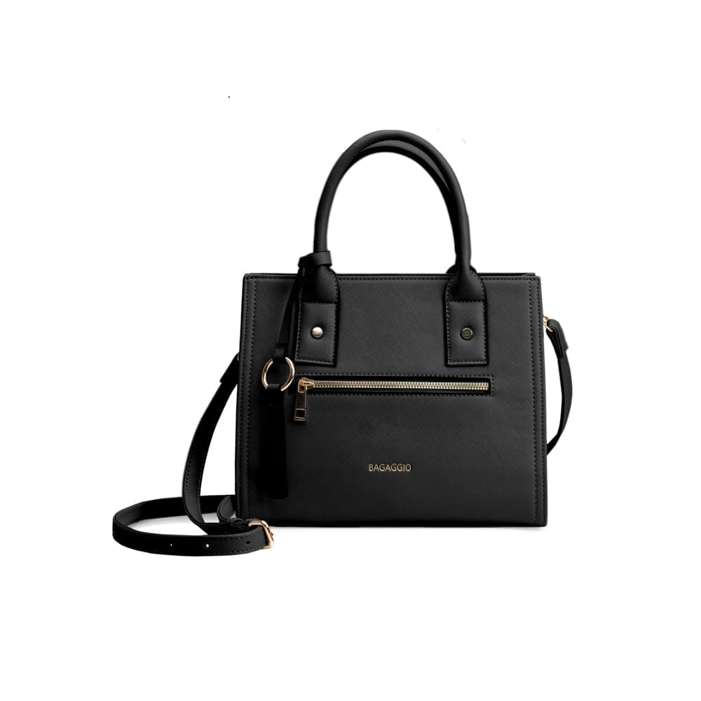 Bolsa de Mão Feminina Saffiano Preta