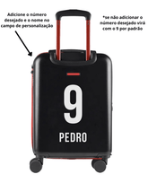 PERSONALIZÁVEL Mala de Bordo 10kg ABS 4 Rodas Flamengo CRF Oficial Preta e Vermelho