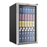 EUHOMY 3.2 Cu.Ft (Pés Cúbicos) Refrigerador de Bebidas e Vinhos Embutido e Independente com Capacidade para 126 Latas