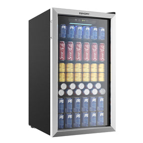 EUHOMY 3.2 Cu.Ft (Pés Cúbicos) Refrigerador de Bebidas e Vinhos Embutido e Independente com Capacidade para 126 Latas