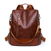 Bolsa Mochila Feminina em Couro ChicShield – Marrom (2 em 1 Bolsa)