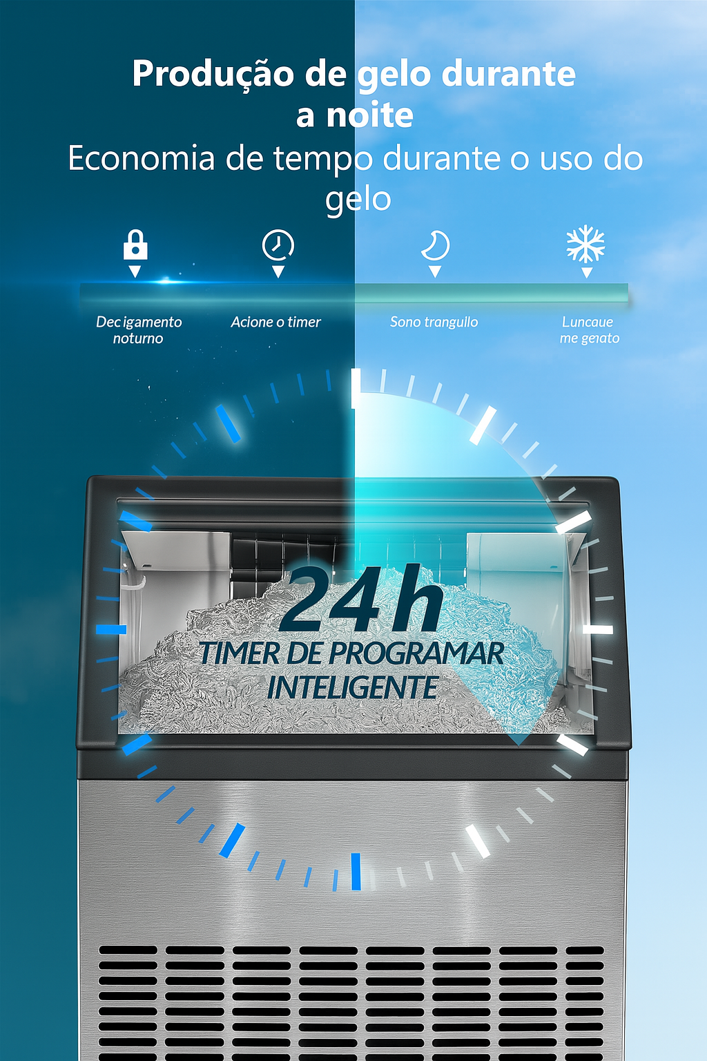 EUHOMY Excelente Recipiente de Armazenamento Embutido Melhor Máquina de Gelo Comercial