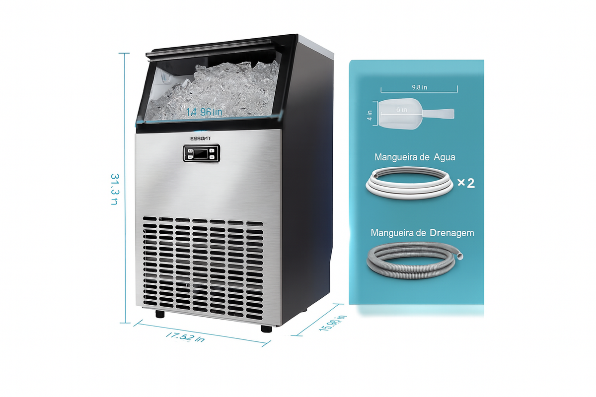 EUHOMY Excelente Recipiente de Armazenamento Embutido Melhor Máquina de Gelo Comercial