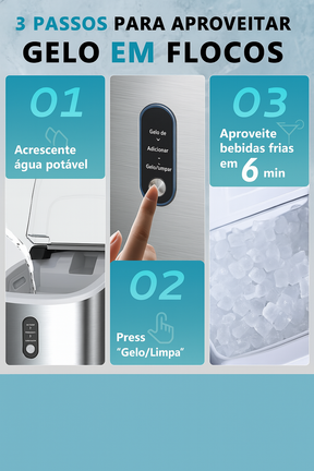 Máquina de Gelo Portátil EUHOMY – Tipo Nuggets, de Bancada, com Função de Autolimpeza (Estilo Sonic)