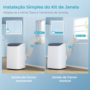 Ar-Condicionado Portátil EUHOMY 14.000 BTU – 3 em 1 com Funções de Resfriamento, Desumidificador e Ventilador