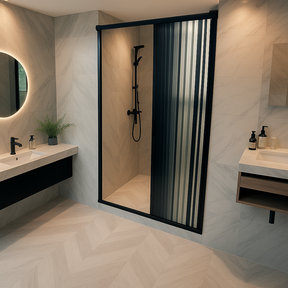 Box Para Banheiro De Pvc - 100/130/160x185cm Sanfonado