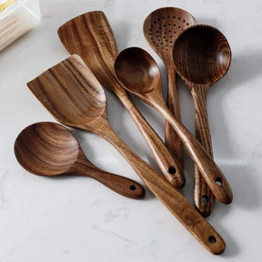 Kit Utensílios de Cozinha em Madeira Ecológica - TREND+ (COMPRE 4 LEVE 7)