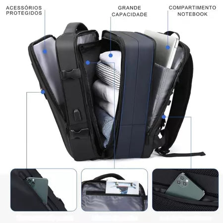 Mochila Executiva Viagem Grande Notebook Masculina Feminina