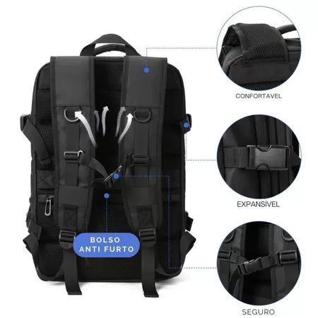 Mochila Executiva Viagem Grande Notebook Masculina Feminina