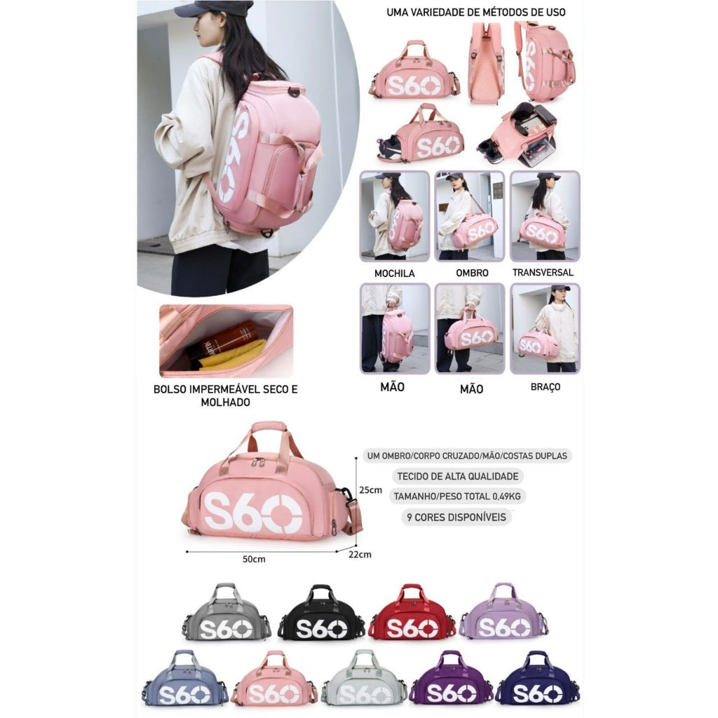 Bolsa Mala Esportiva Mochila Costa Transversal Fitness Treino Futebol Academia impermeável